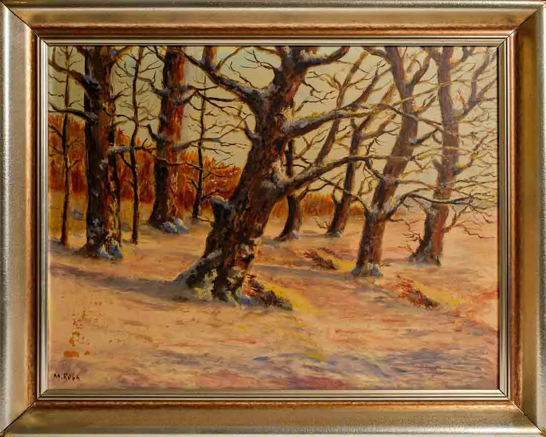 M. Roth: Märzensonne in der Rodel, Landschaftsgemälde 65×51 cm - Bild 4