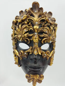 Venezianische Kunstharz Maske Herzog von Malfi  | Goldglanz mit Strass von Fa. J. Holländer – Vorschau 6