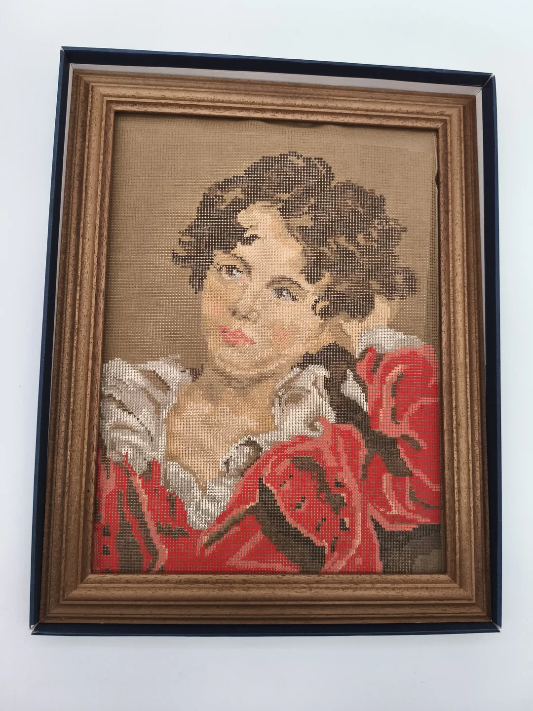 Gobelin Stickset mit Echtholzrahmen, Frauenportrait - Bild 4