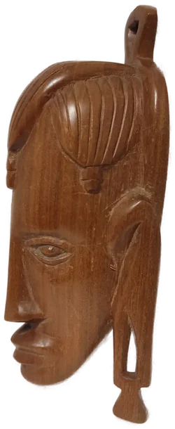 Edle Hartholz-Wandmaske ca. 19 cm – massive Handarbeit mit feiner Schnitzerei - Bild 3