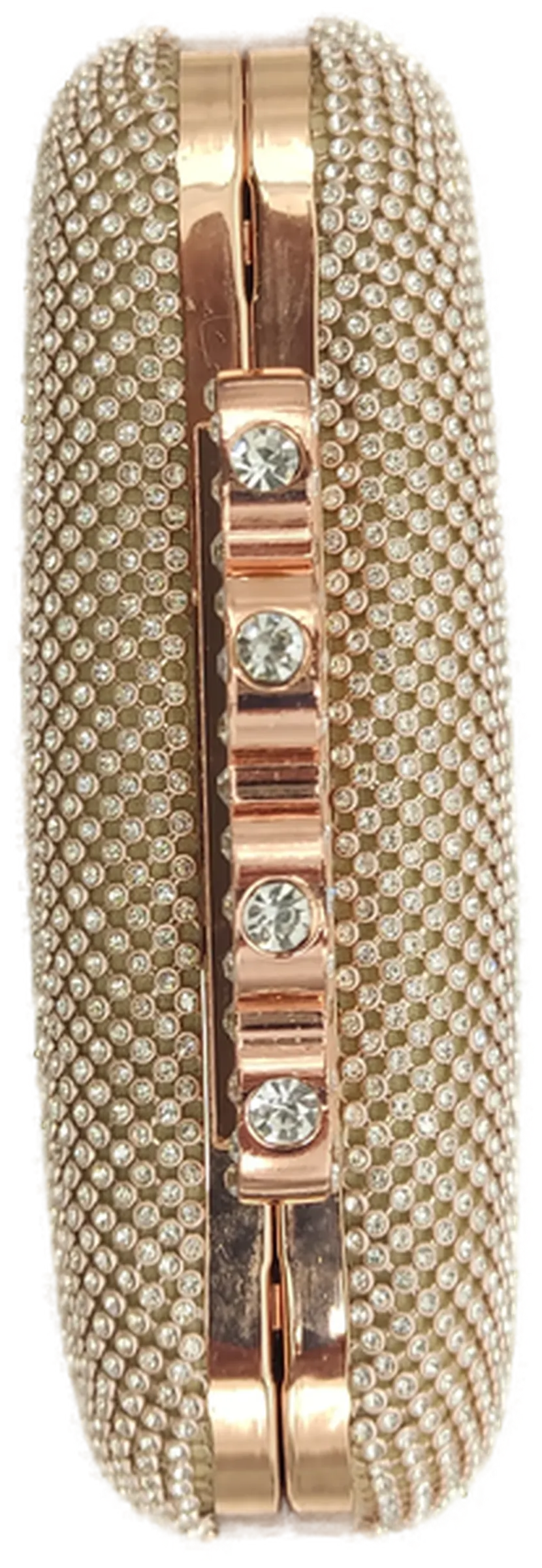 Abendtasche mit Strass und goldfarbenem Griff – Bild 2