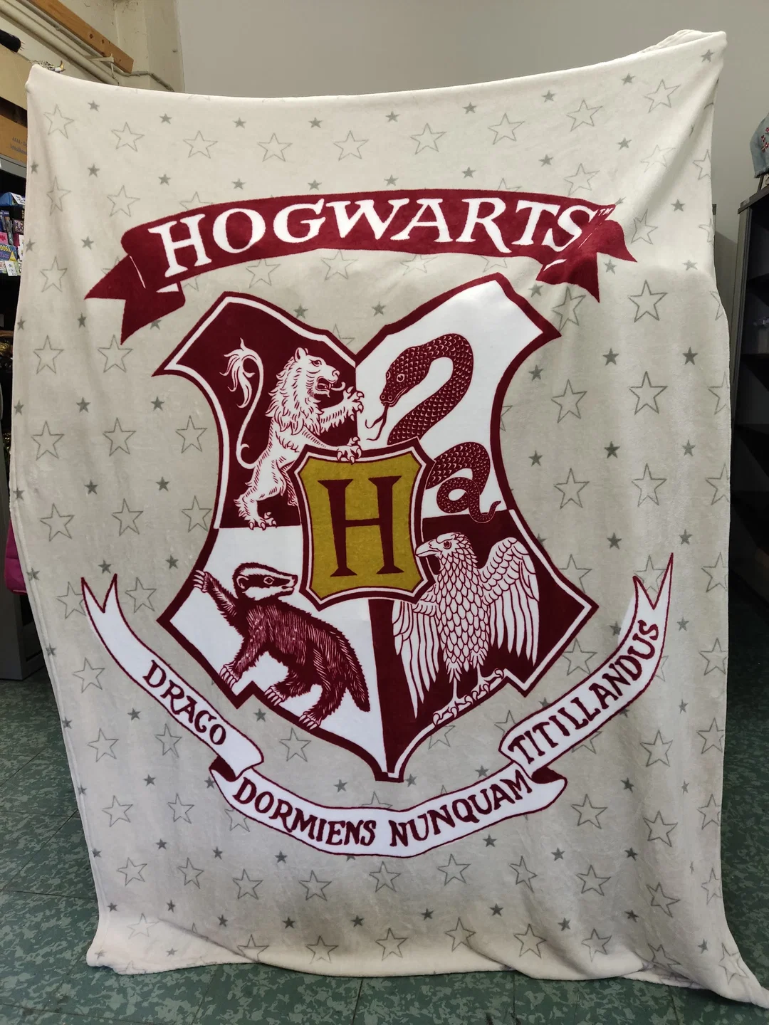 Harry Potter Wohn / Kuscheldecke mit Hogwarts-Schulwappen, Größe ca. 220x150cm – Bild 1