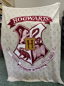 Harry Potter Wohn / Kuscheldecke mit Hogwarts-Schulwappen, Größe ca. 220x150cm