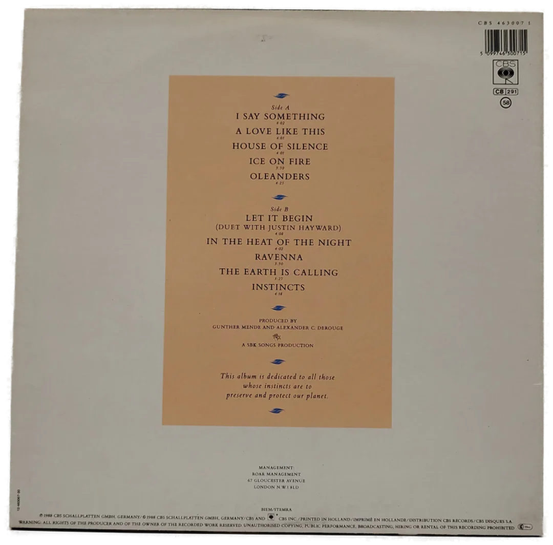 Sally Oldfield – Instincts (Vinyl LP, 1988) | Sanfter Pop-Klassiker – Bild 2