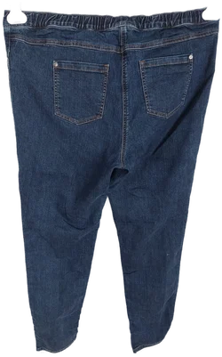 Jeans, lang mit Stretch und Gummizugbund, dunkelblau, Größe 48 - Bild 4