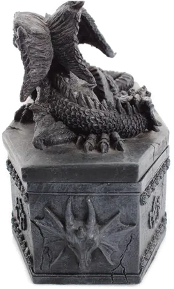 Deko-Set: Mystischer Kelch & Drachen-Sarg aus Massivholz – Gothic Fantasy Stil - Bild 4