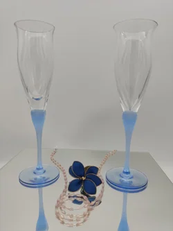 Mikasa Kristall Champagnergläser 2er Set | Sea Mist Saphir - Bild 2