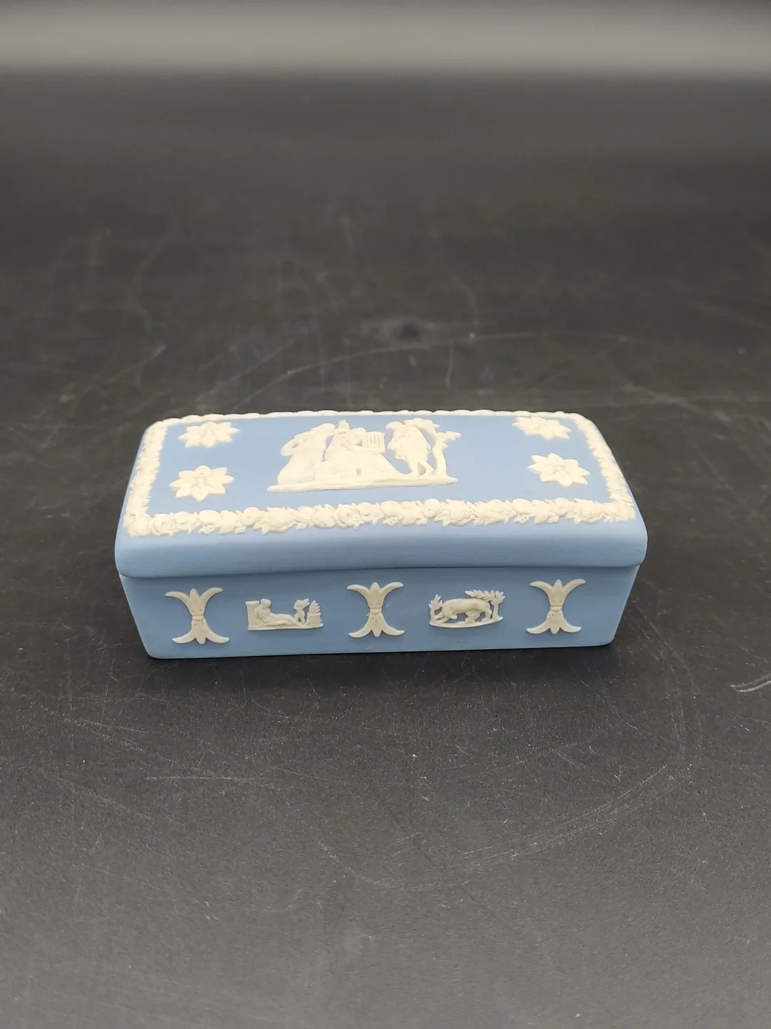 3er Set - Vintage Wedgwood Jasperware Schmuckdosen - blau/weiß – Bild 5