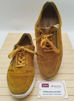 Hartjes Leder Sneaker Currygelb Unifarben, Gr. 38,5 - neu besohlt  - Bild 1