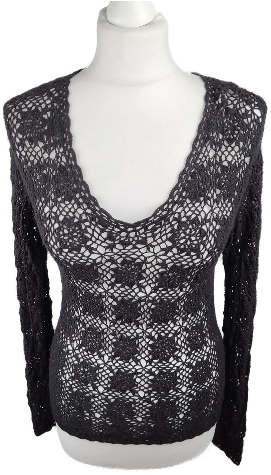 Damen Netzpullover s.Oliver Schwarz Größe 36 | Casual-Chic – Bild 1
