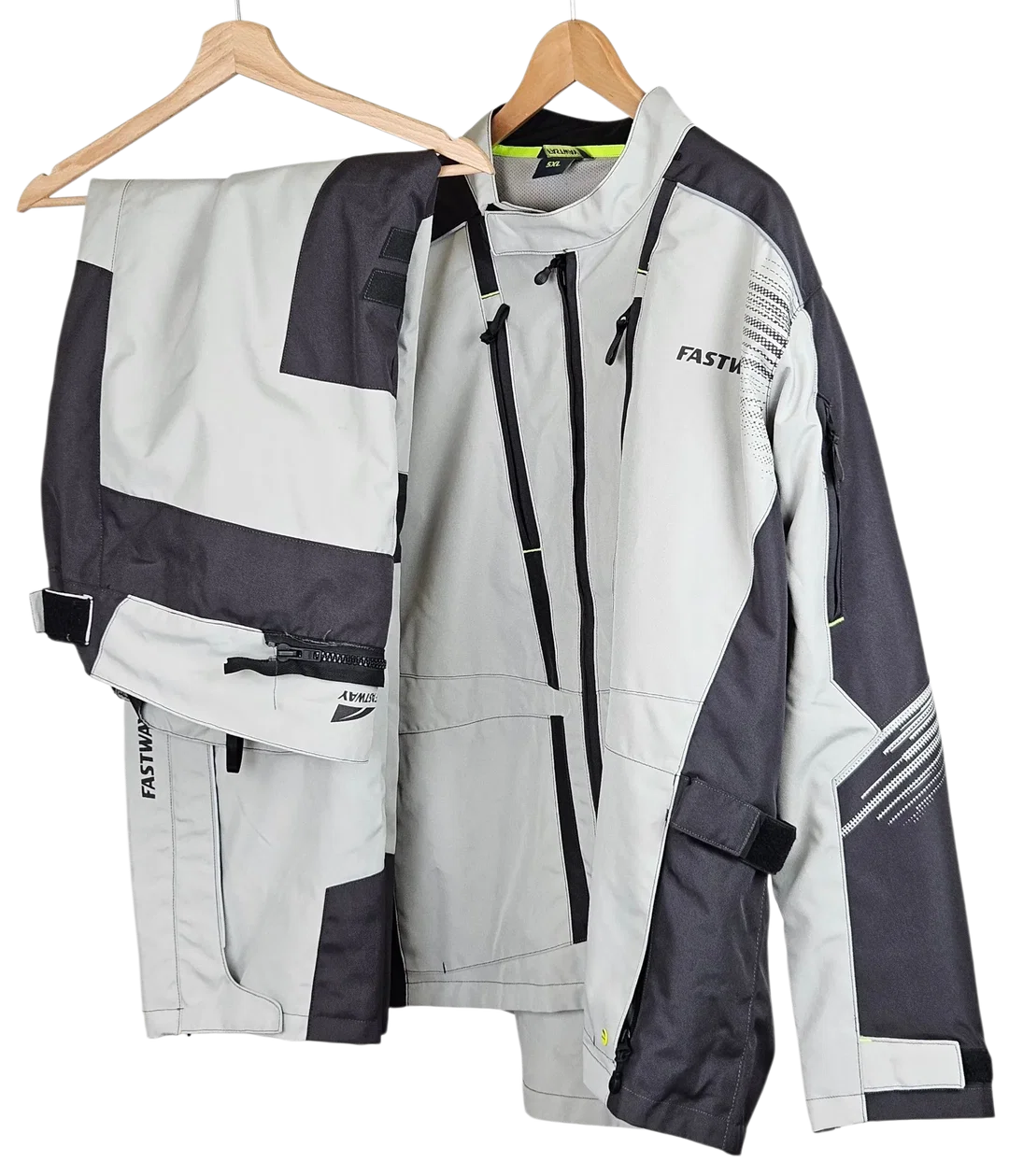 FASTWAY Herren Motorrad Jacke & Hose, schwarz/grau- Gr. 5XL - Bild 1