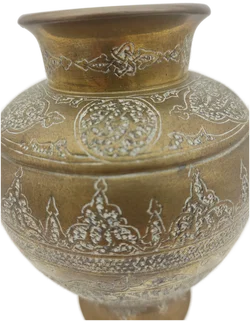 Islamische Arabische Kalligraphie Messingvase | Handgravierter Orientalische Charme - Bild 8