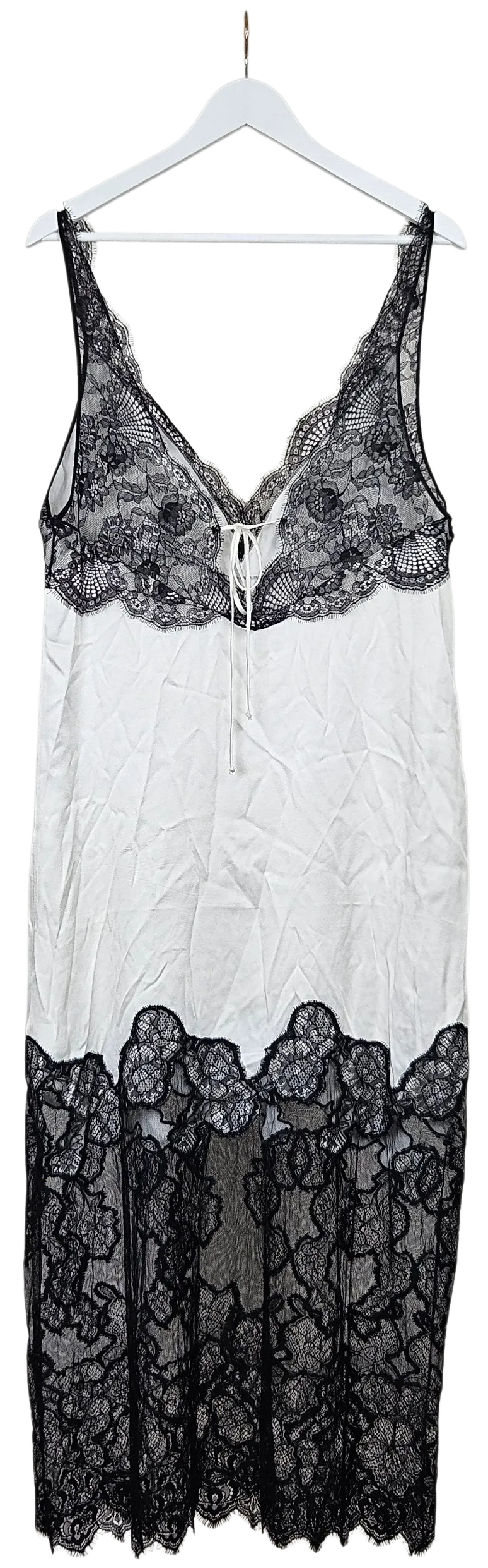 ZARA Damen Maxikleid mit Spitze, weiß - Gr. L – Bild 2