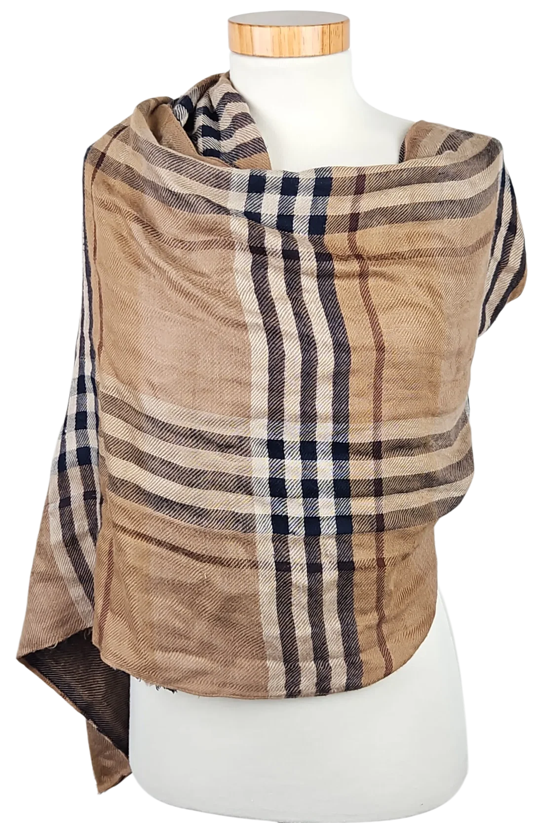 Damen Schal - braun / karierter  – Bild 2