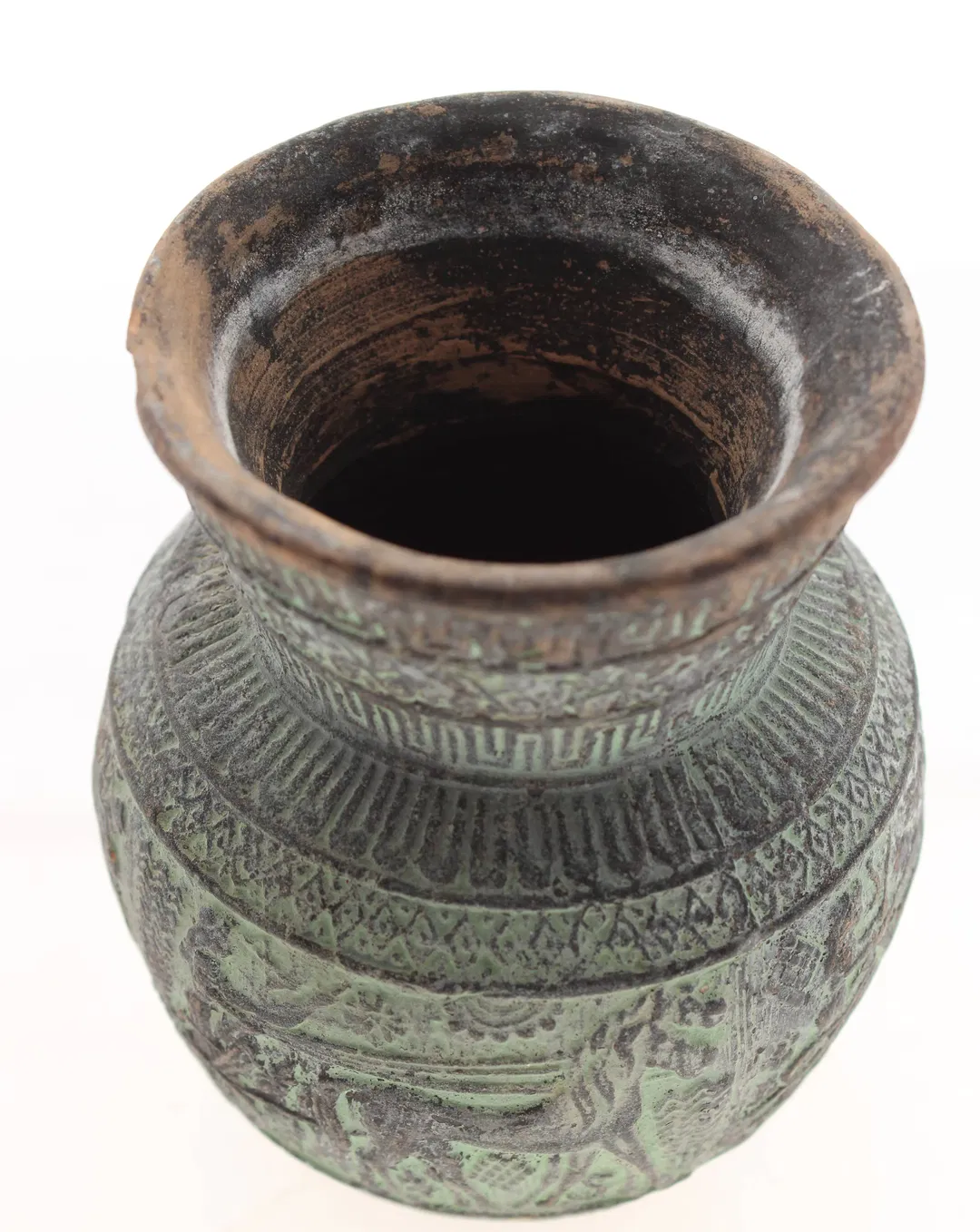 Kleine antikisierende Keramikvase – Pferde- & Streitwagenrelief, ca. 10 cm - Bild 1