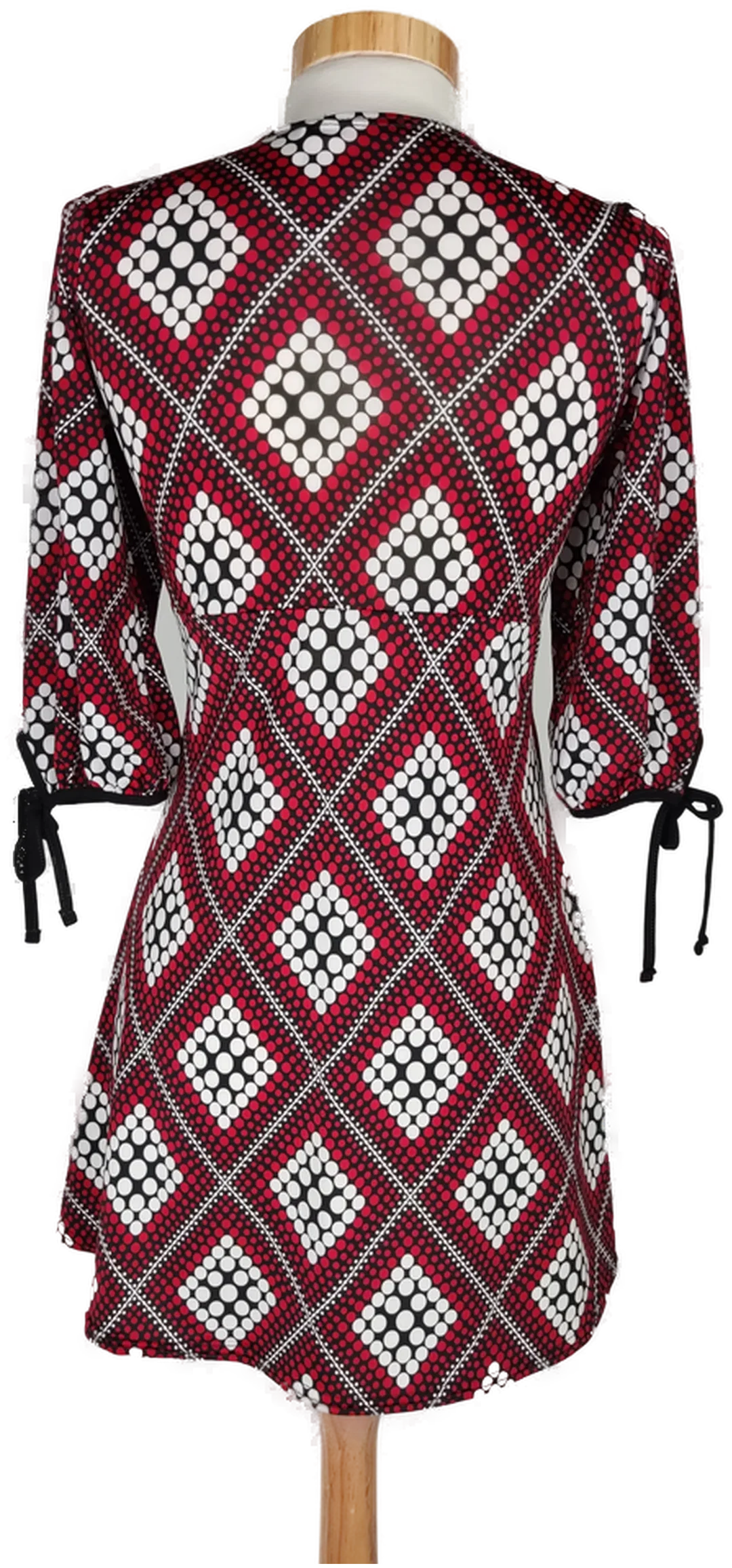 Orsay Damen Longbluse schwarz/weiẞ/rot gemustert - S/36 – Bild 2