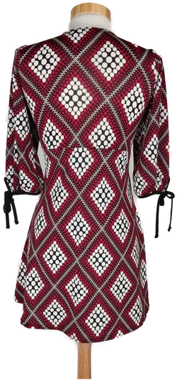 Orsay Damen Longbluse schwarz/weiẞ/rot gemustert - S/36 - Bild 2