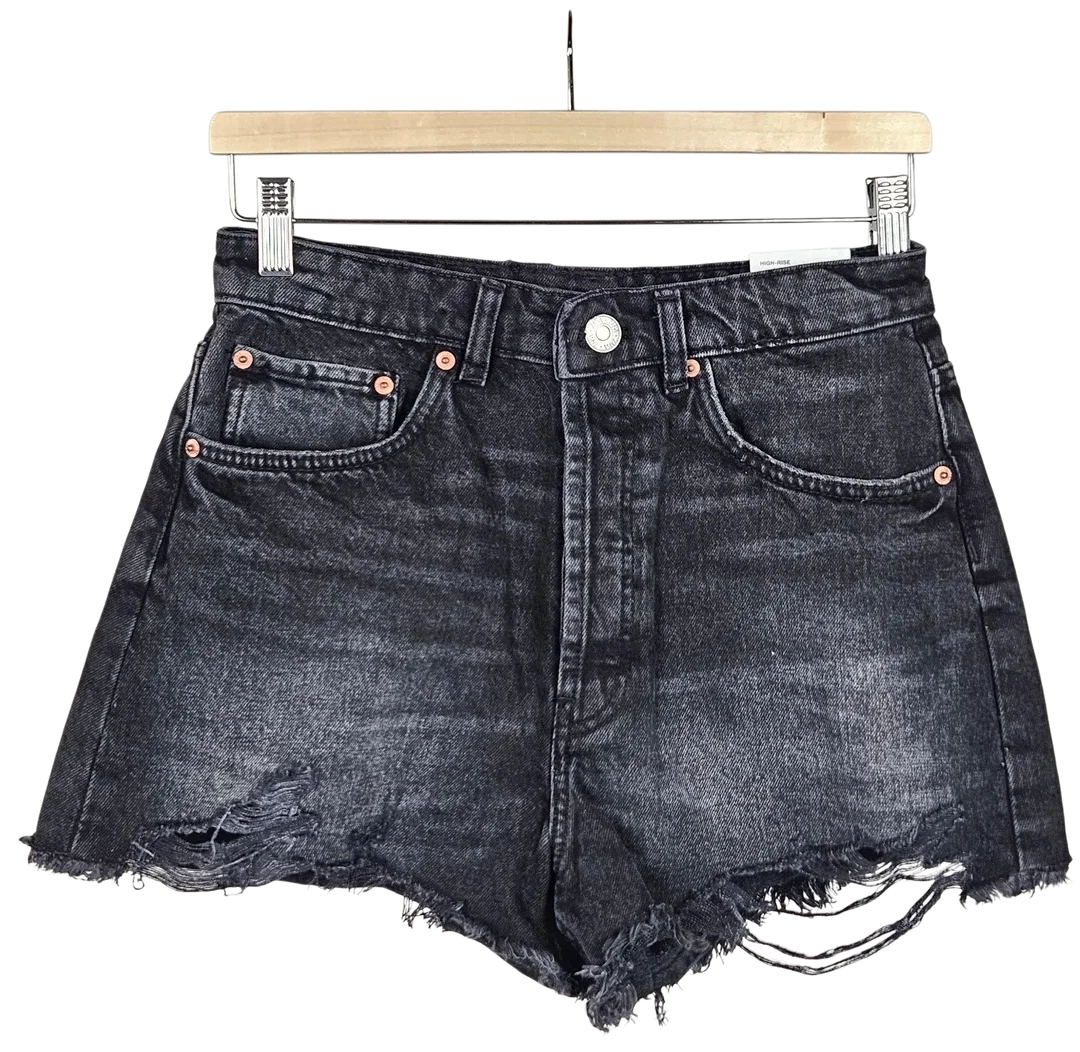 ZARA High Rise Shorts, schwarz - Gr. M  - Bild 4