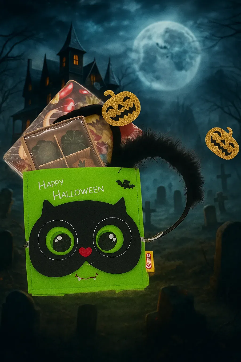 Halloween Set mit Tasche, Haarreif & Deko - Bild 1