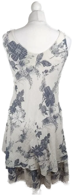 Geblümtes Baumwoll-Midikleid S/36 in Cremeblau | Frühlingsliebe – Vorschau 3