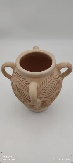 Terrakotta Vase unlasiert Creme | Wie Neu - Bild 3