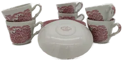 Royal Tudor Vintage Set( 6 Tassen + 6 Untertassen) rot England - Bild 3