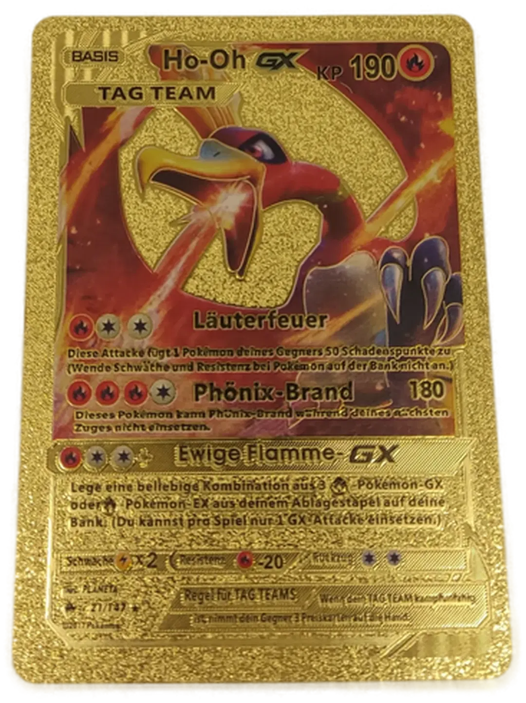  Pokémon Sammelkarte Goldfolie Ho-Oh GX BASIS - Bild 4
