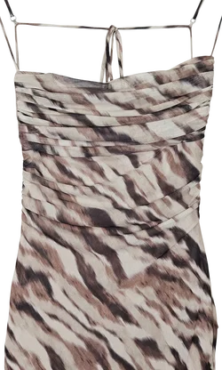 ZARA Damen Maxikleid mit Animal Print, braun - Gr. S – Vorschau 3