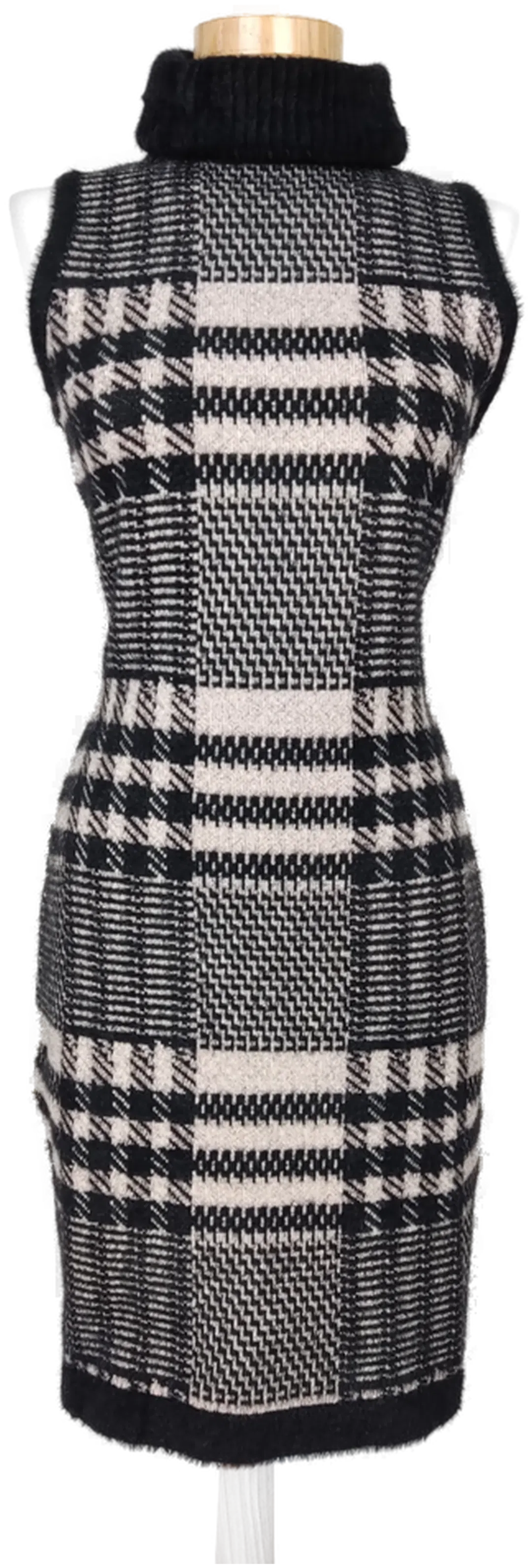 Fracomina Damen Rollkragenkleid, schwarz/weiß/rosa - Gr. XS - Bild 4