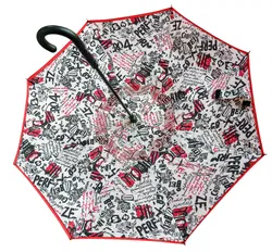 Doppler Stockschirm Double-Layer Rot & Grafik-Print 107 cm - Bild 5