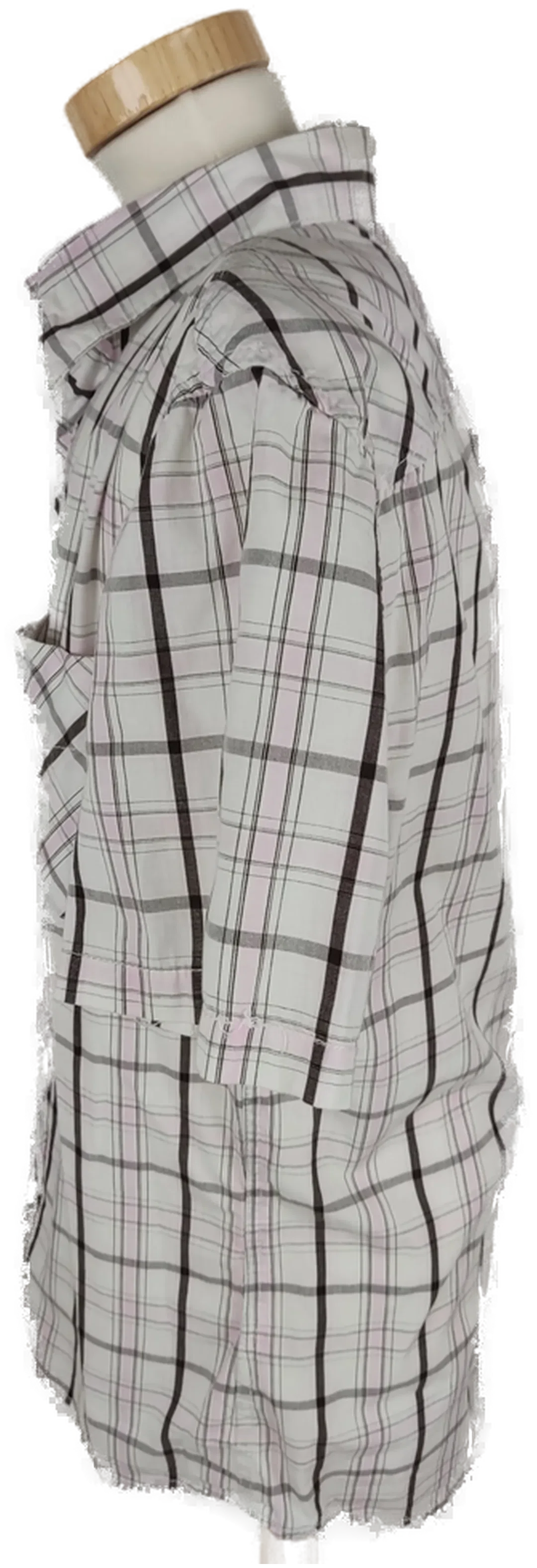 Hemd "Southern Mens Wear", kurzarm mit Kragen, weiß/rosa/grau/dunkelgrau kariert, Größe M/39-40 – Bild 3