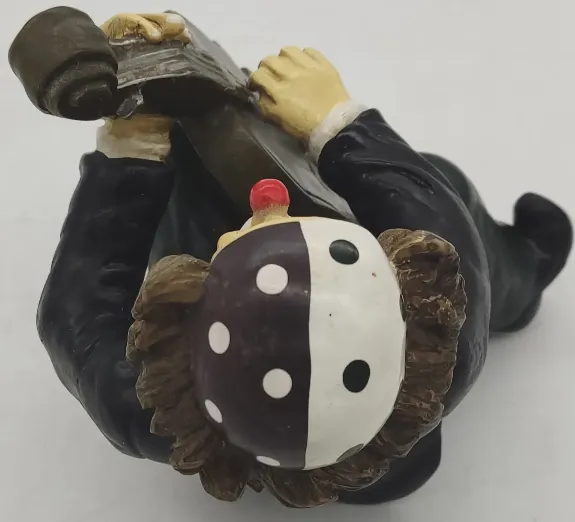 Vintage Holzfigur Clown mit Kontrabass – Bild 4