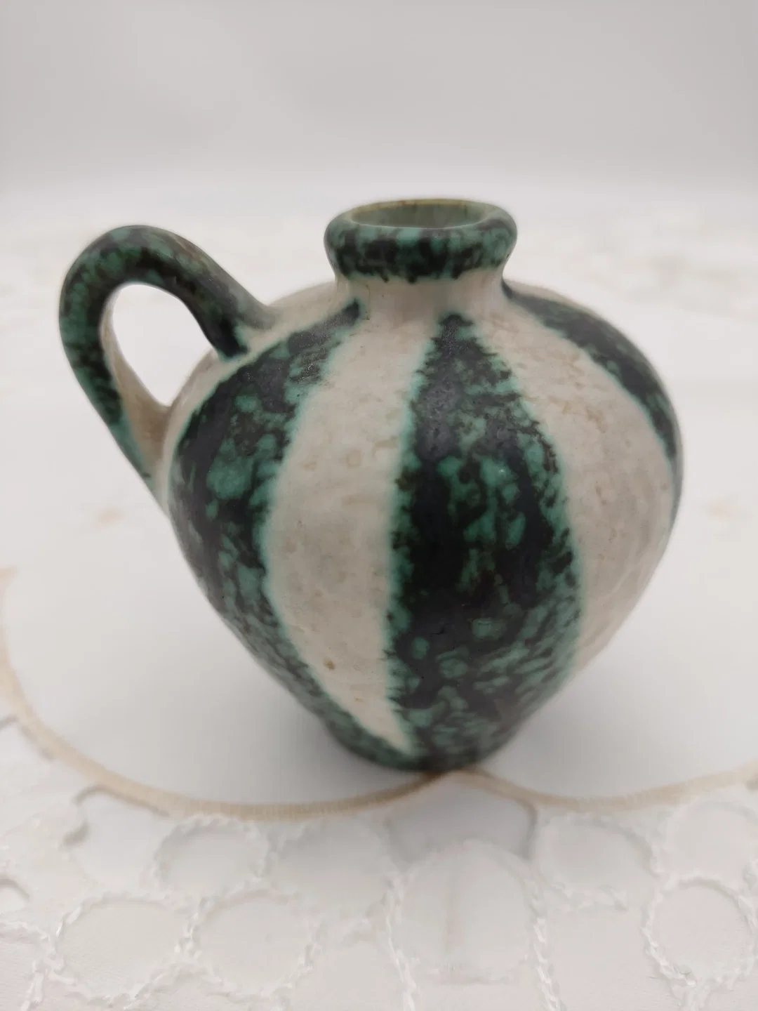 Vintage-Henkelkrug von Ruscha mit ikonischem "Zebra" Dekor, Höhe 7,5cm – Bild 2