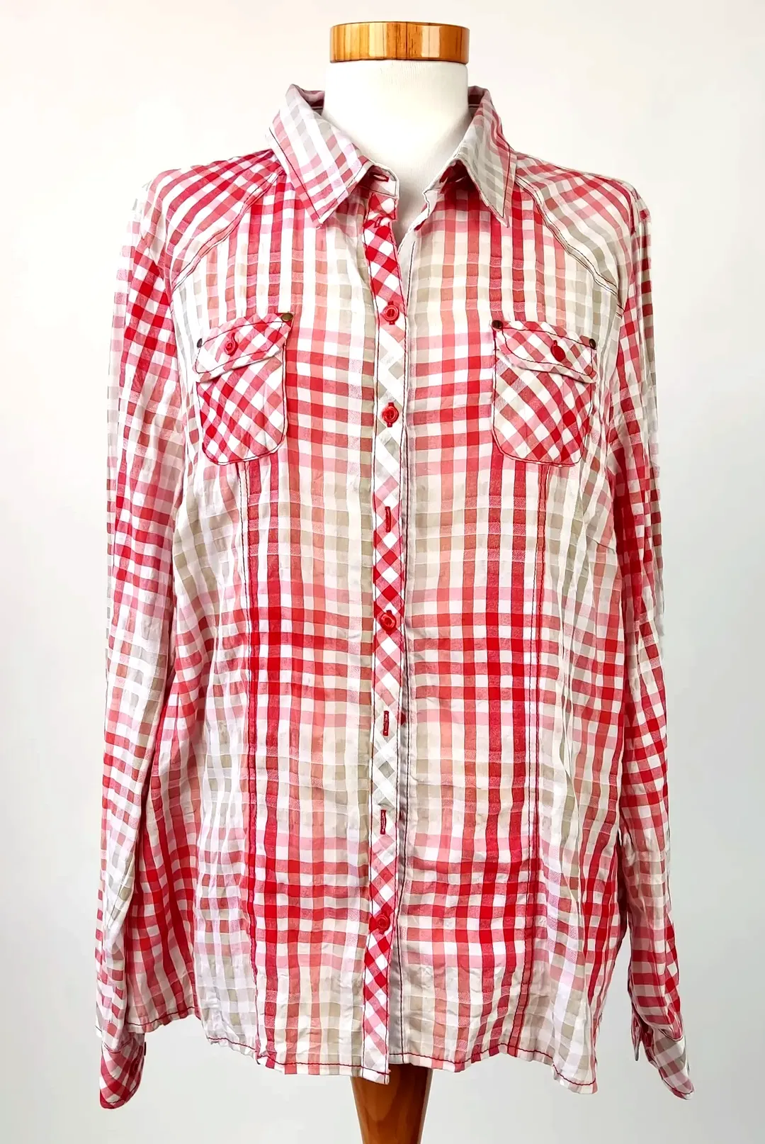 Gina Laura Damenhemd kariert - Gr. L/40 - Bild 1