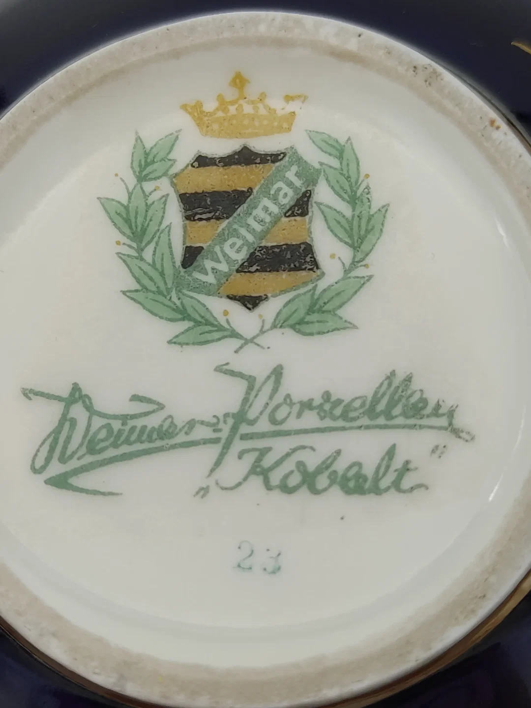 Vase Weimar Porzellan,  Echt Kobalt mit Golddekor | Zeitloser Klassiker – Bild 7