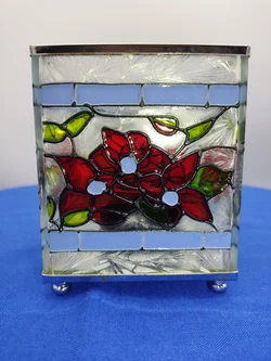 Buntglas-Windlicht im Tiffany-Stil | Zeitloses Design – Vorschau 3