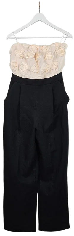 ZARA Damen Jumpsuit, schwarz/creme - Gr. M  - Bild 1