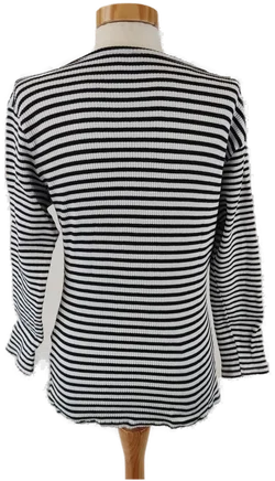 Damenlangarm - T-Shirt gestreift schwarz-weiß-  Gr. 36 - Bild 3