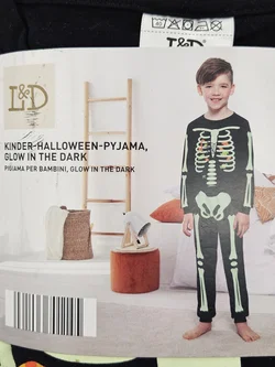 L&D Kinder-Halloween-Pyjama Glow in the Dark #4, schwarz - Gr- 134/140 – Vorschau 2