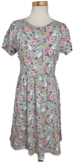 YFK Kinderkleid grau/rosa/weiß geblümt - 170/176 - Bild 1