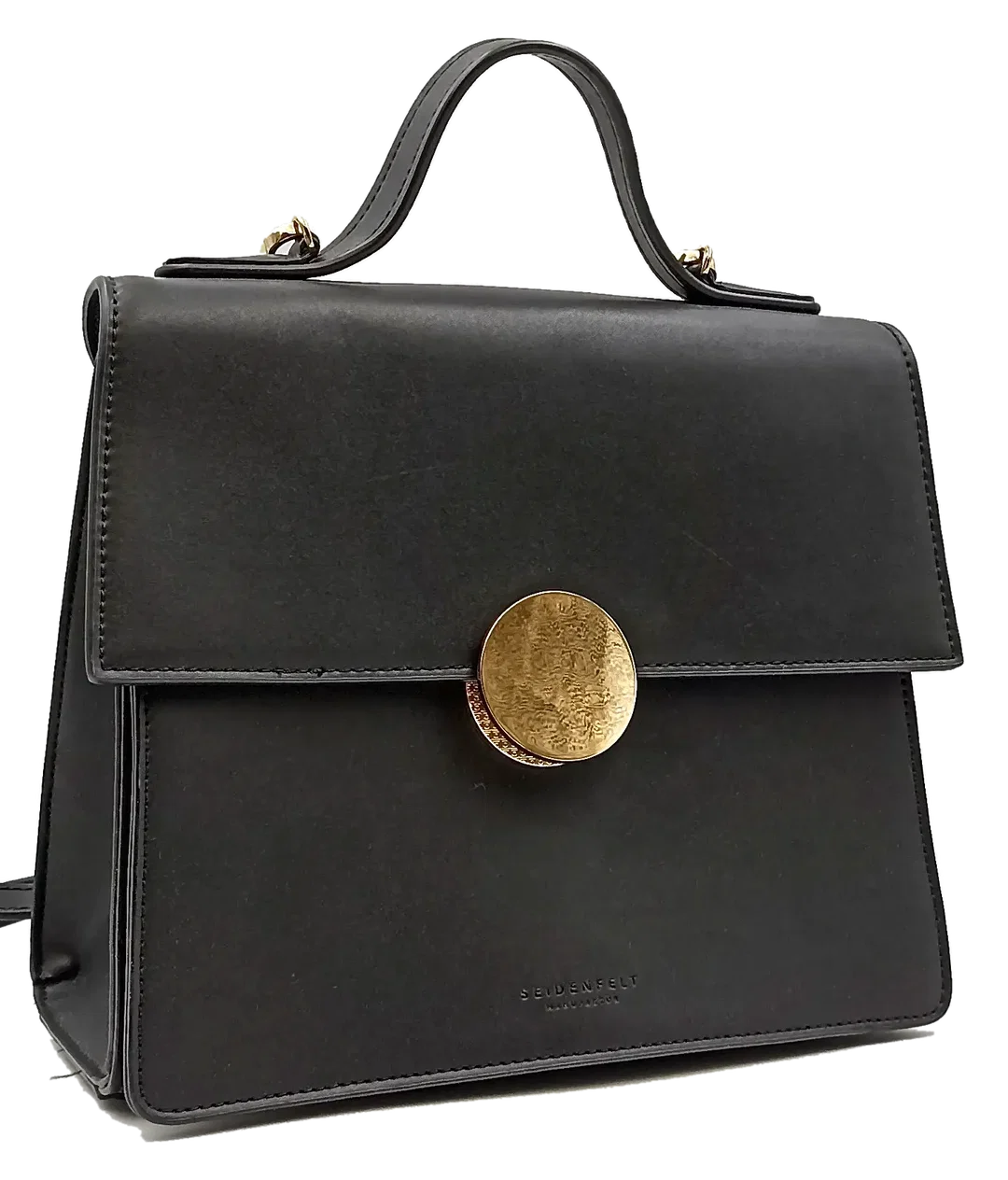 Seidenfeld Damen Ledertasche schwarz – Bild 1