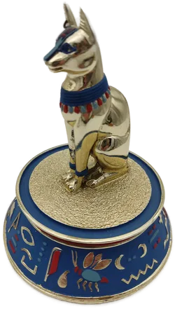 'The sacred  bast cat' Porzellan mit Glaskuppel & Zertifikat von Franklin Mint | Ägyptischer Schatz - Bild 9