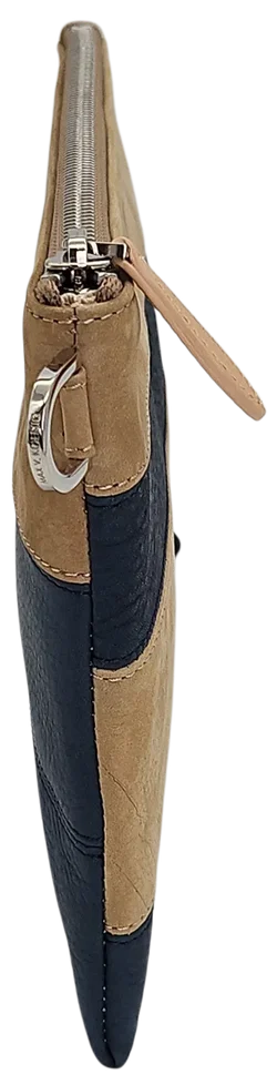 Max V. Koenig Damen Lederkulturbeutel, beige/blau – Vorschau 3