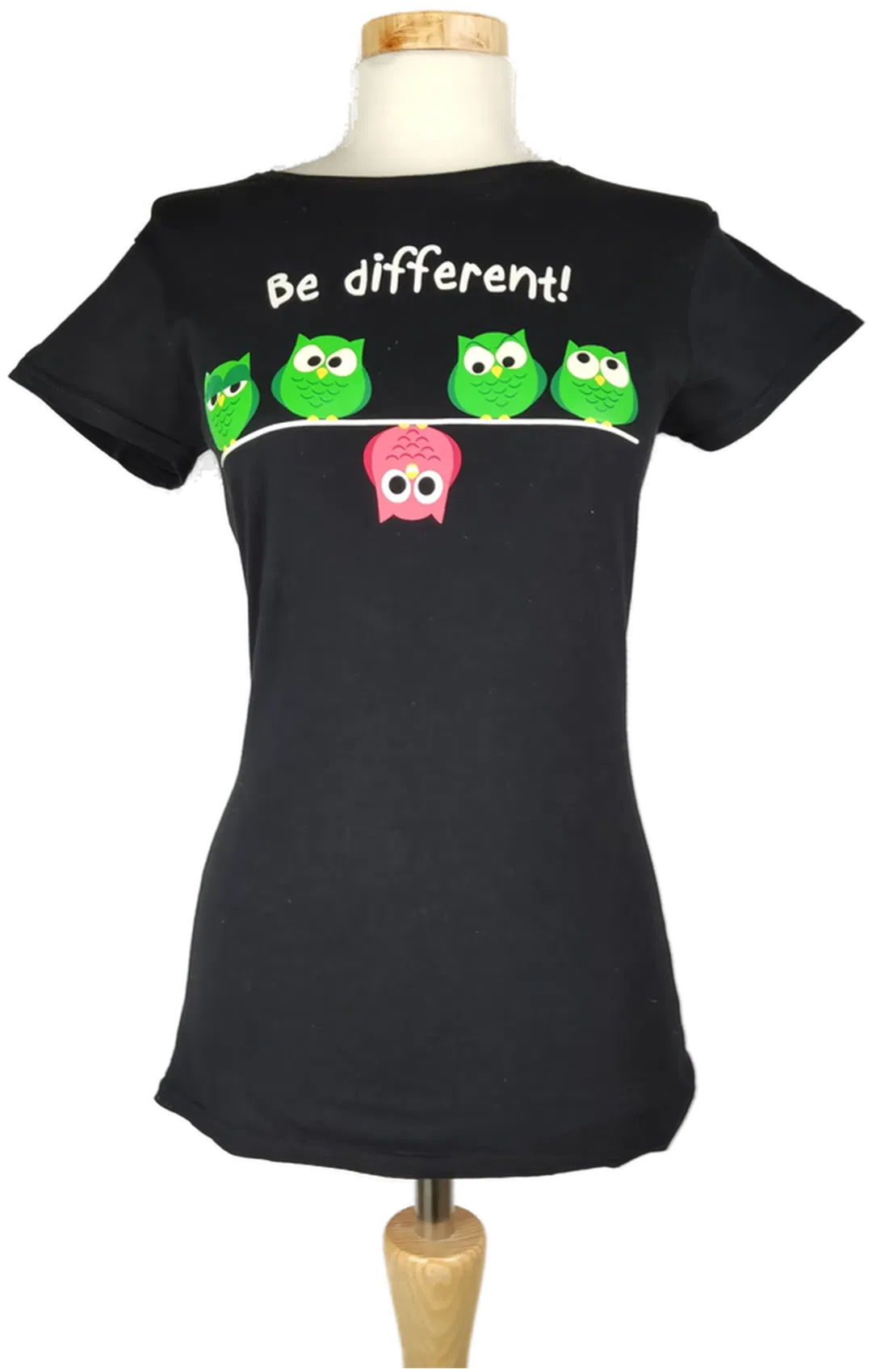  Gildan Damen T-Shirt kurzarm schwarz  4Eulen  - S/36 - Bild 1