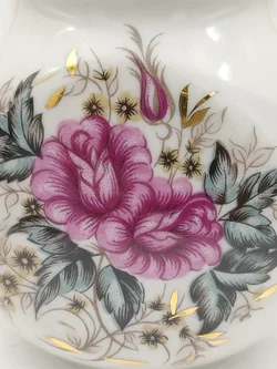 Porzellan-Teekanne mit Blumenmotiv und Gold aus Kiew | Ukrainischer Sammlerstück - Bild 7