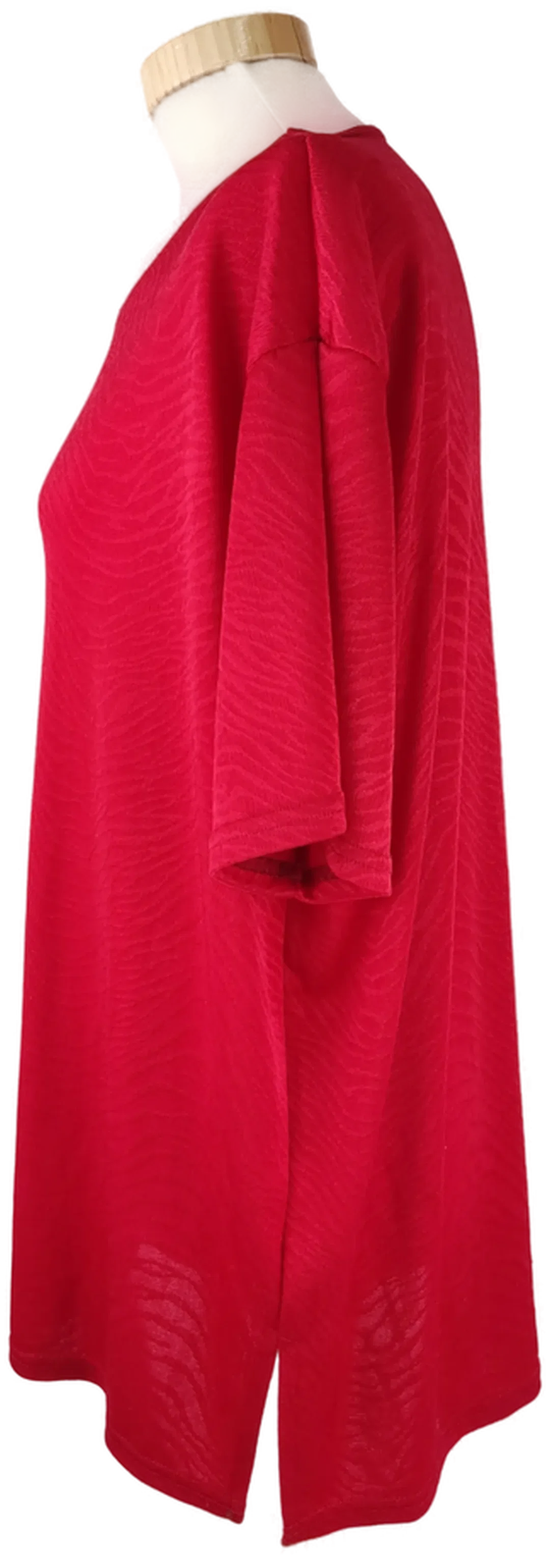 T-Shirt kurzarm mit Rundhalsausschnit, rot, Größe XXL – Bild 2