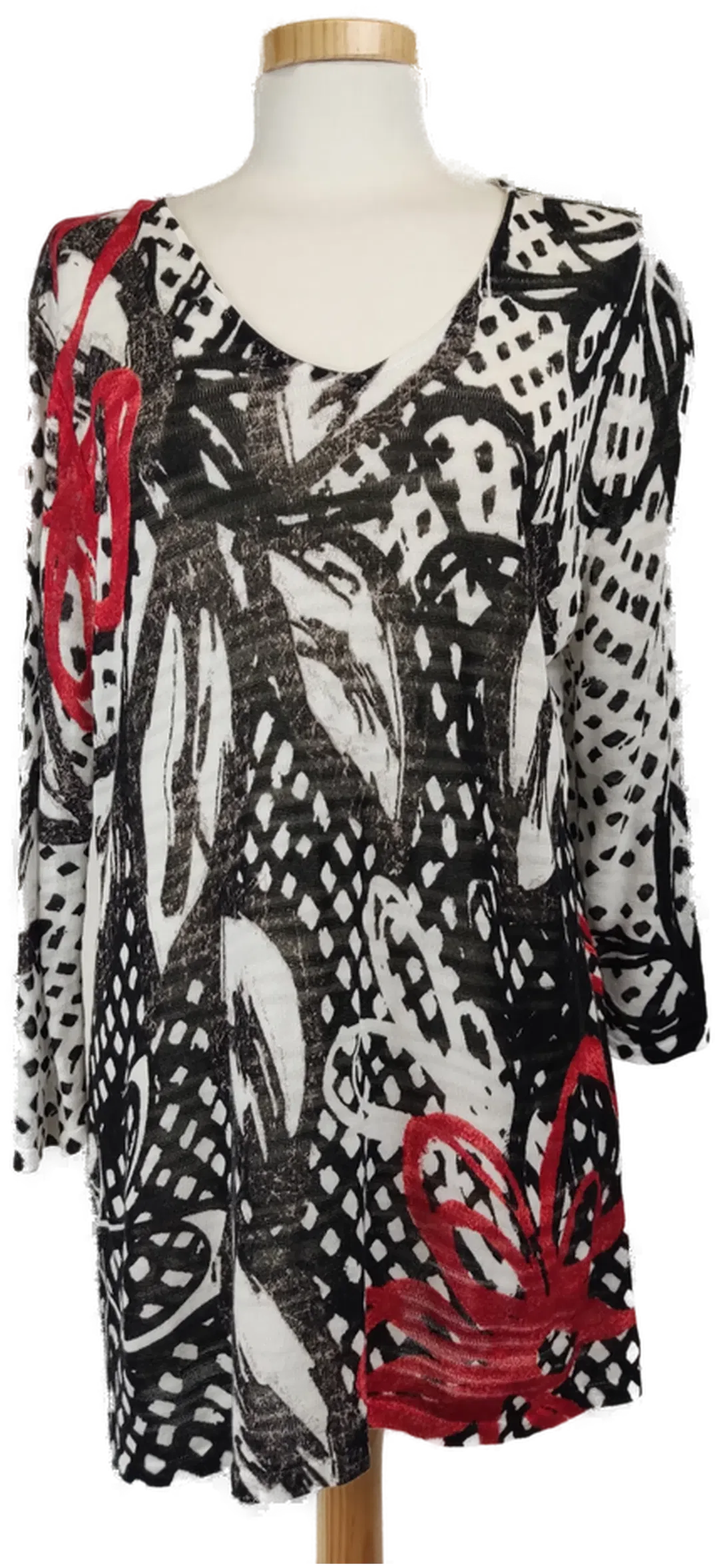 Gerry Weber Damen Pullover schwarz, weiß, rot gemustert/ L/ 40 - Bild 4