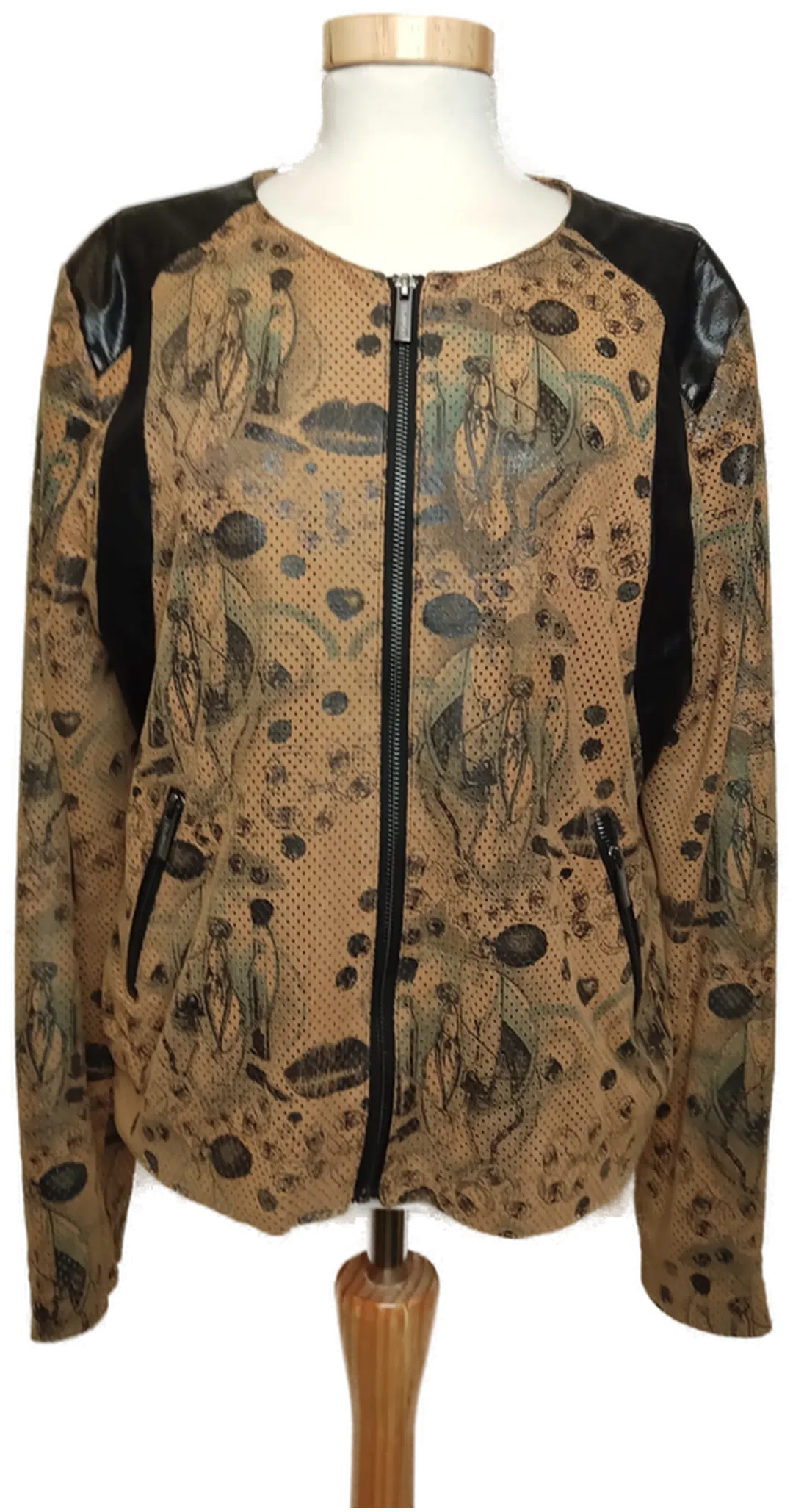 Custo Barcelona Damen Jacke braun/schwarz gemustert Gr. 42 Vintage - Bild 4