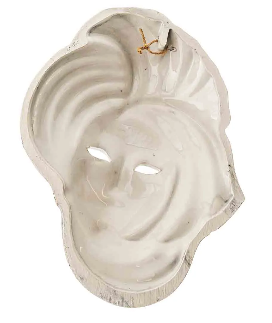 Wandschmuck Venezianische Porzellan Maske Blau/Weiß/Gold  – Bild 2