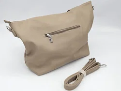  Damen Leder Handtasche - beige - Bild 2